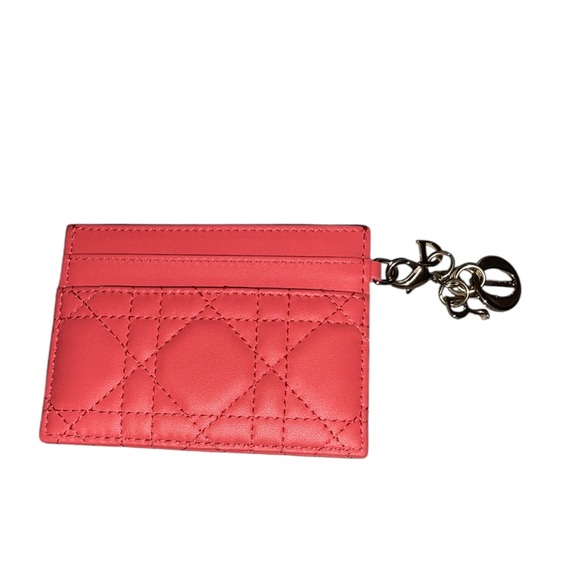 LADY DIOR LAMBSKIN FREESIA CANNAGE CARD HOLDER - Picture 6 of 8